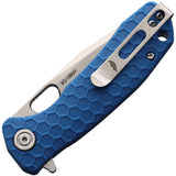 Honey Badger Knives Small Linerlock Pocket Knife Blue GRN Folding 8Cr13MoV 1344
