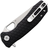 Honey Badger Knives Medium Leaf Linerlock Black Folding D2 Steel Pocket Knife 1386