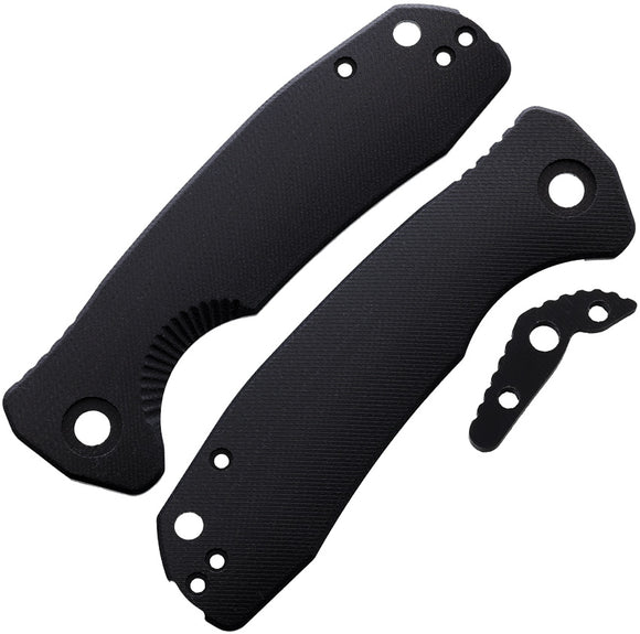 Honey Badger Knives Medium Linerlock Black G10 3pc Knife Handle Scales Set 4035