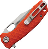 Honey Badger Knives Small Linerlock Orange GFN Folding Pocket Knife 4080