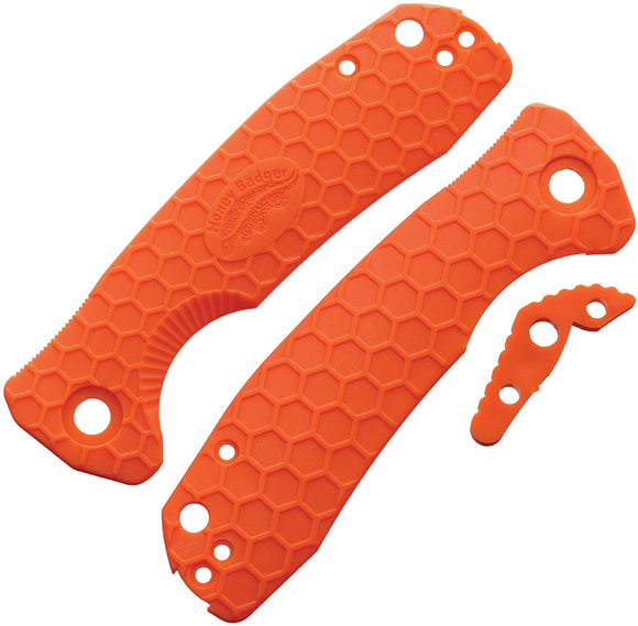 Honey Badger Knives Medium Linerlock Orange FRN 3pc Knife Handle Scales Set 5038