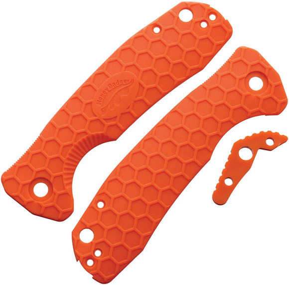 Honey Badger Knives Large Linerlock Orange FRN 3pc Knife Handle Scales Set 5039
