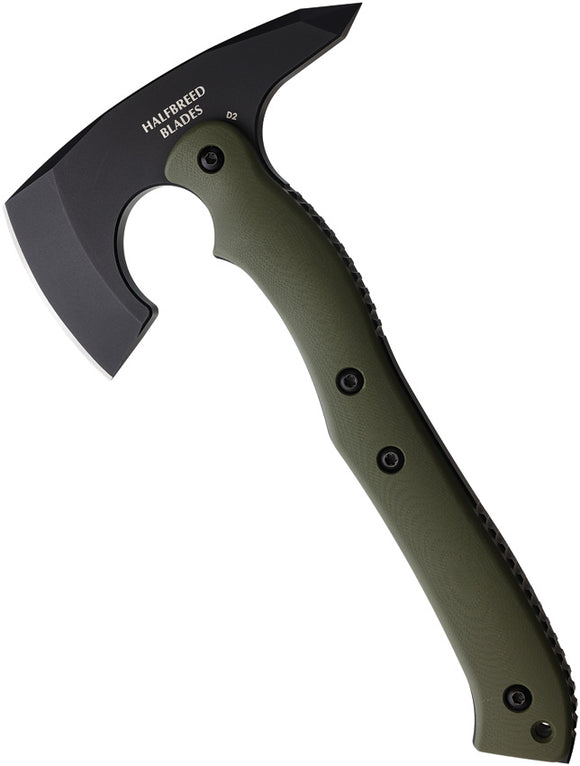 Halfbreed Blades Compact Doutone Green G10 K110 Steel Rescue Axe CRA02OB