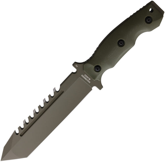 Halfbreed Blades Large Survival OD Green G10 K110 Steel Fixed Blade Knife w/ Sheath LSK02OD