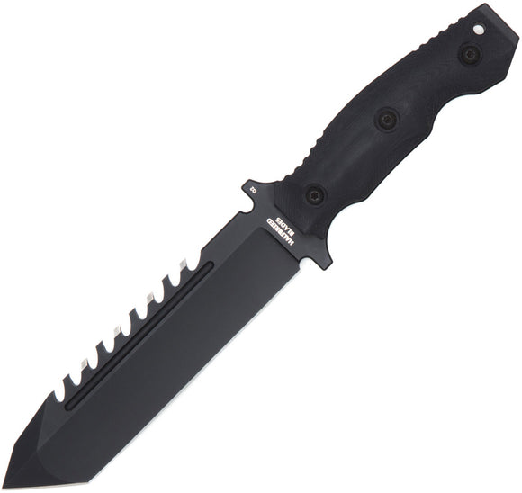 Halfbreed Blades Large Survival Black G10 K110 Tool Steel Fixed Blade Knife w/ Sheath LSK02