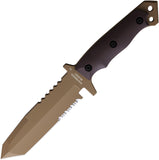 Halfbreed Blades Medium Infantry Brown DE K110 Tool Steel Fixed Blade Knife MIK02DE