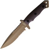 Halfbreed Blades Medium Infantry Brown DE K110 Tool Steel Fixed Blade Knife MIK03DE