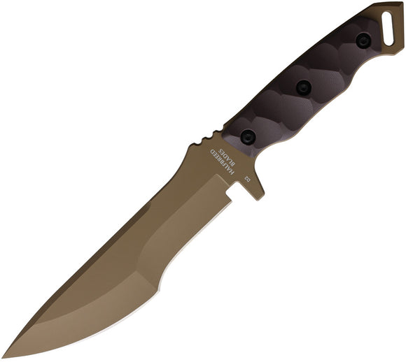 Halfbreed Blades Medium Infantry Brown G10 K110 Fixed Blade Knife MIK08DE