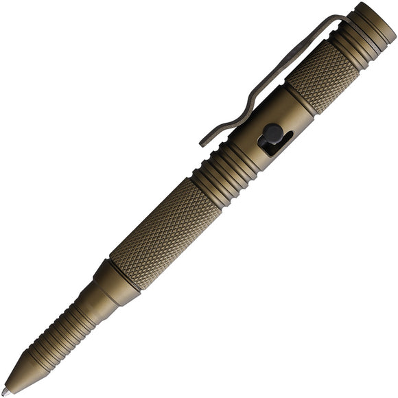 Halfbreed Blades Tactical Bolt Tan Aluminum 1.96Oz Pocket Clip Pen TBP01OD