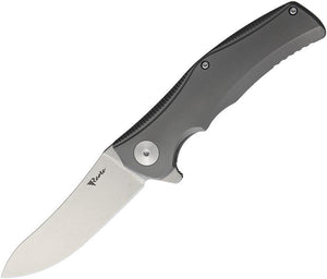 Reate Knives Hills Linerlock Folder Gray Titanium Handle Folding Knife