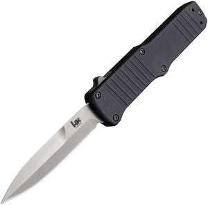Heckler & Koch Automatic HK Hadron Knife OTF Black Aluminum 154CM Stainless Tumbled Blade 54026