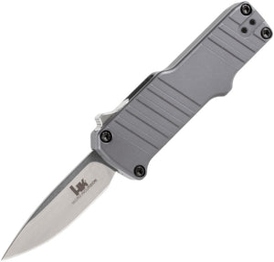 Heckler & Koch Automatic Hk Micro Incursion Knife OTF Gray Aluminum 154CM Stainless Clip Pt Blade 54032