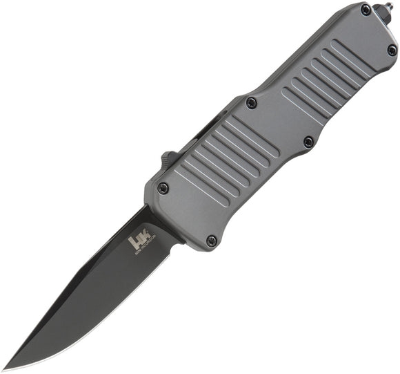 Heckler & Koch Automatic Hk Mini Incursion Knife OTF Gray Aluminum 154CM Stainless Clip Pt Blade 54052