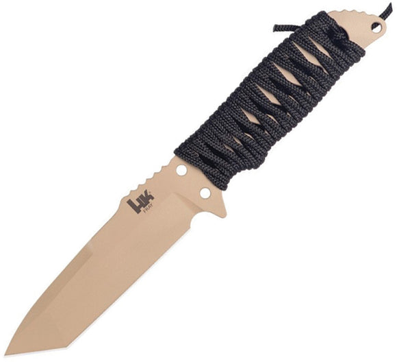 Heckler & Koch Black Cord Wrapped Fray Tanto Fixed Blade Knife 55243