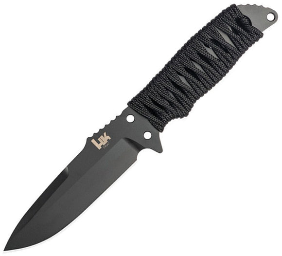 Heckler & Koch Black Cord Wrapped Fray Clip Point Fixed Blade Knife 55250