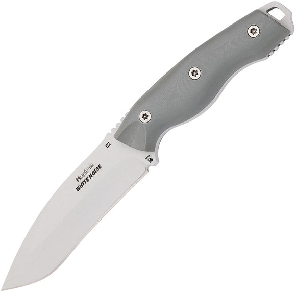 Hydra Knives White Noise Gray G10 Bohler K110 Fixed Blade Knife w/ Sheath S07