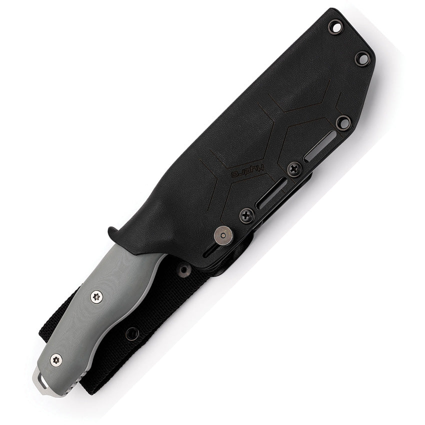 Hydra Knives White Noise Gray G10 Bohler K110 Fixed Blade Knife w/ She ...