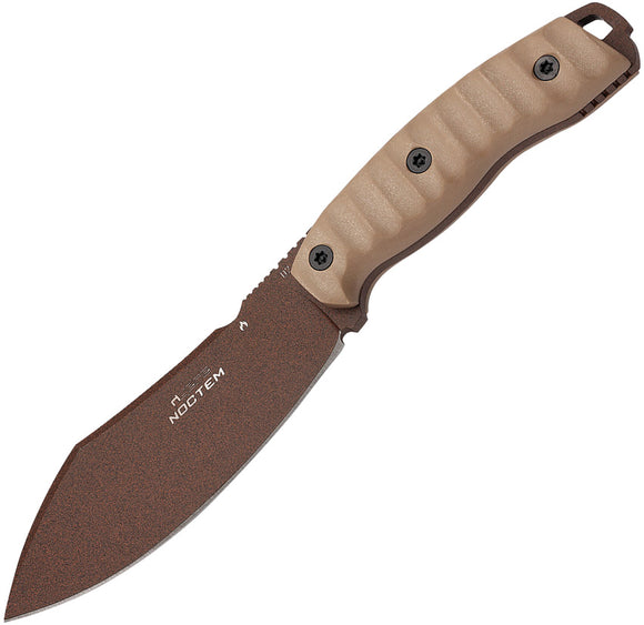 Hydra Knives Noctem Tan G10 Bohler K110 Fixed Blade Knife w/ Kydex Sheath S08