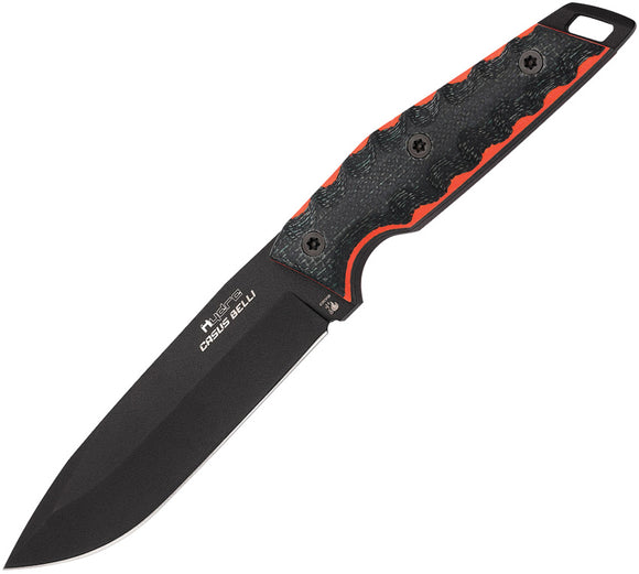 Hydra Knives Casus Belli Black & Red Micarta Sleipner Fixed Blade Knife S10