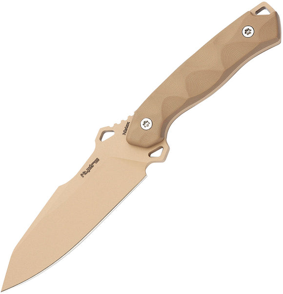 Hydra Knives Hecate II Tan G10 Niolox Steel Fixed Blade Knife w/ Sheath S15BR