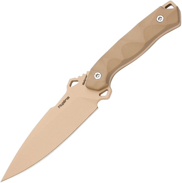 Hydra Knives Phobos Desert Tan G10 Sleipner Fixed Blade Knife w/ Sheath S16BR
