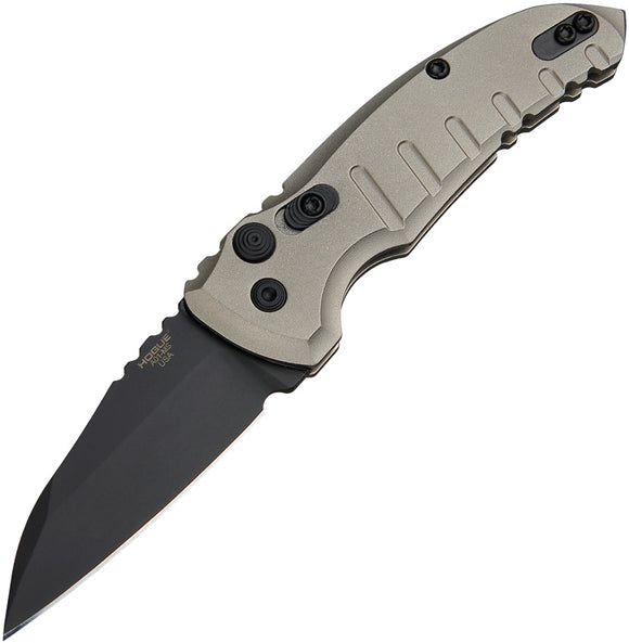 Hogue Automatic A01 Microswitch  Knife Button Lock Flat Dark Earth Aluminum  CPM-154 Blade 24107