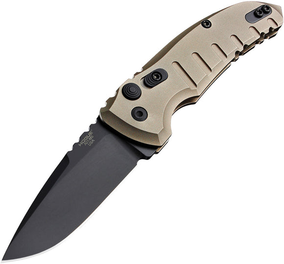Hogue Automatic A01 Microswitch Knife Button Lock Dark Earth Aluminum CPM-154 24117
