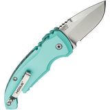 Hogue Automatic A01 Microswitch Knife Button Lock Blue Aluminum CPM-154 Stainless Drop Pt Blade 24123
