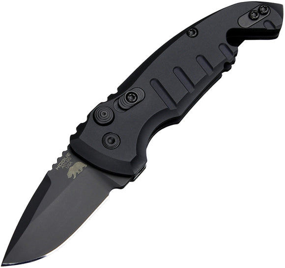 Hogue Automatic A01 Microswitch Knife Button Lock Black Aluminum CPM-154 Stainless Drop Pt Blade 24126