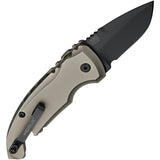 Hogue Automatic A01 Microswitch Knife Button Lock Dark Earth Aluminum CPM-154 Stainless Drop Pt 24127