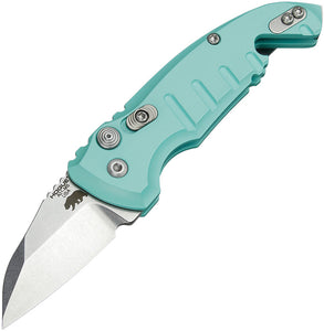 Hogue Automatic A01 Microswitch Knife Button Lock Blue Aluminum CPM-154 Stainless Wharncliffe 24143