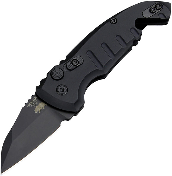 Hogue Automatic A01 Microswitch Knife Button Lock Black Aluminum CPM-154 Stainless Wharncliffe 24146