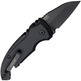Hogue Automatic A01 Microswitch Knife Button Lock Black Aluminum CPM-154 Stainless Wharncliffe 24146
