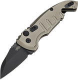 Hogue Automatic A01 Microswitch Knife Button Lock Dark Earth Aluminum 154CM Blade 24147