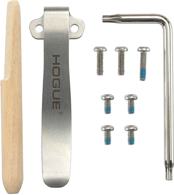 Hogue Deep Carry Clip/Torx Screw Kit Tumbled For Folding Pocket Knife 34084