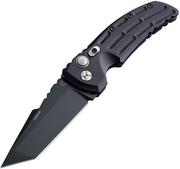 Hogue Automatic Ex-A01 Knife Button Lock Black Aluminum 154CM Stainless Tanto Blade 34120