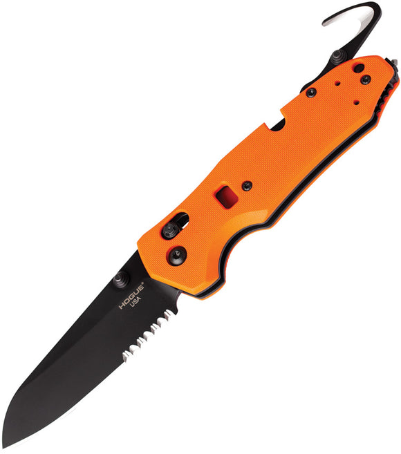 Hogue Trauma First Response Tool Orange G10 Handle Black Pocket Knife 34774