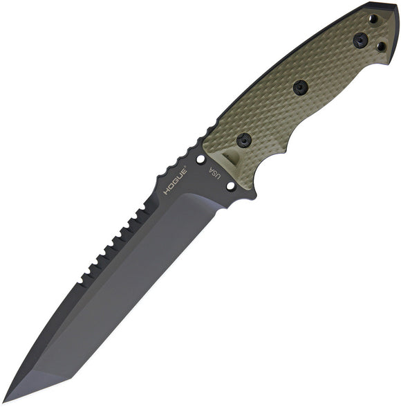 Hogue EX-F01 Dark OD Green G10 A2 Tool Steel Fixed Blade Knife w/ Nylon Sheath 35108