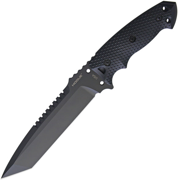 Hogue EX-F01 Dark Black G10 A2 Tool Steel Fixed Blade Knife w/ Nylon Sheath 35109