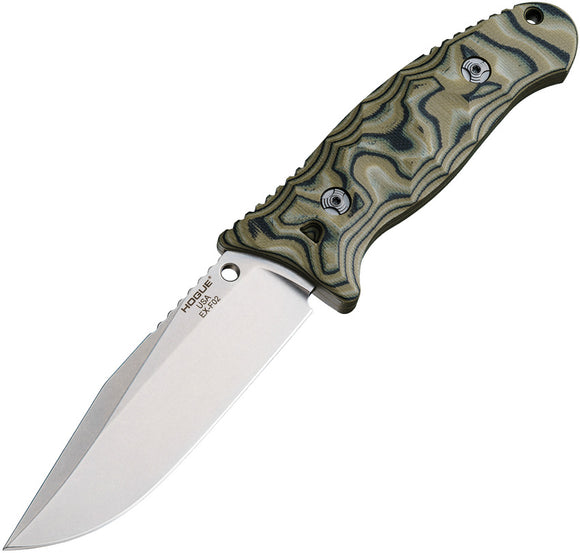 Hogue EX-F02 Green & Tan Smooth G10 154CM Steel Fixed Blade Knife 35278