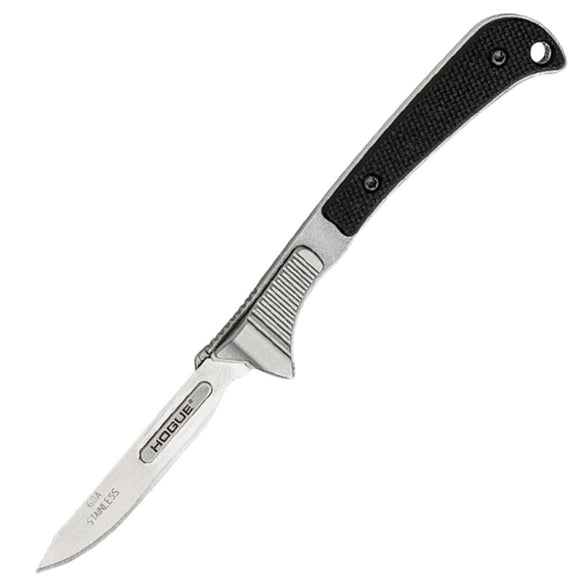 Hogue Expel Scalpel Black G10 Stainless Drop Pt Fixed Blade Knife w/ Guard 35876