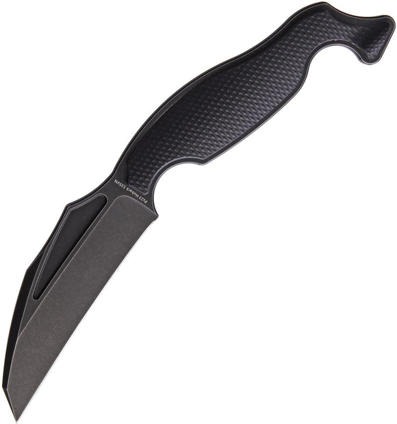 Hoback Knives Black G10 Talim S35VN Fixed Blade Knife 011L
