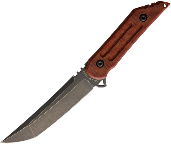 Hoback Knives Kwaiback Red Micarta DLC Black Fixed Blade Knife B016B