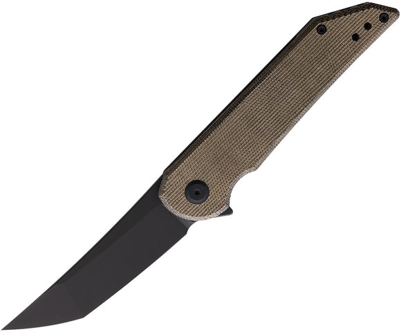 Hoback Knives Radford Framelock Green Micarta Folding CPM-S90V Knife 019MGD