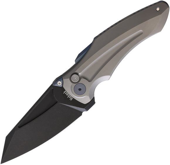 Hoback Knives Sumo Pocket Knife Button Lock Gray Titanium Folding 20CV 021GB
