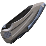 Hoback Knives Sumo Pocket Knife Button Lock Gray Titanium Folding 20CV 021GB