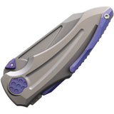 Hoback Knives Sumo Pocket Knife Button Lock Gray Titanium Folding 20CV 021GP