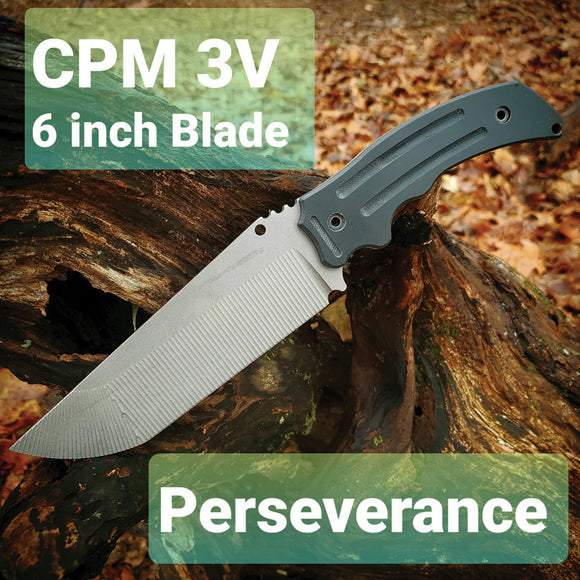 Hoback Knives Perseverance Green G10 3V Fixed Cleaver Pt Blade Knife 029P