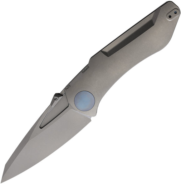 Hoback Knives Summit Framelock Blue/Gray Titanium Folding M390 Knife 030SB