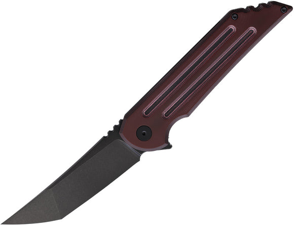 Hoback Knives Kwaiback Pocket Knife Framelock Burgundy Folding M390 Blade 031STB